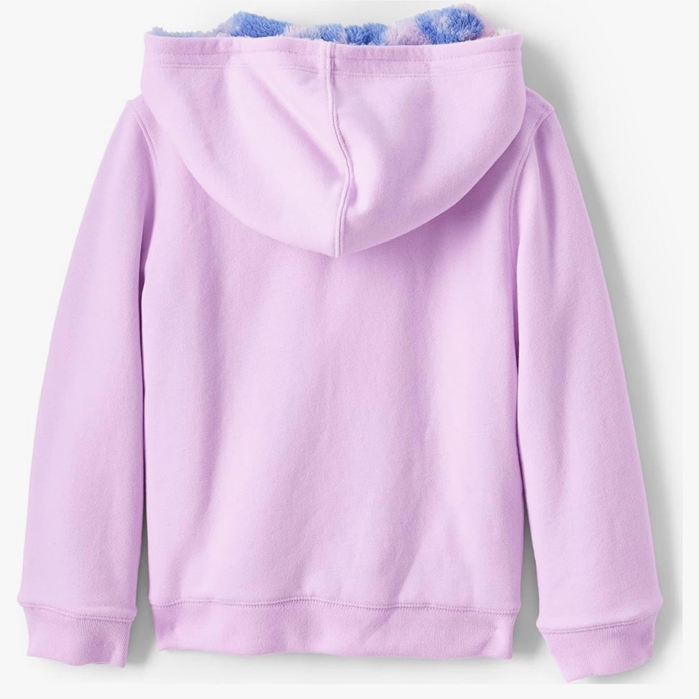 Lands' End Pattern Sherpa Lined Hoodie Lilac Thistle Galaxy Tie Dye Kids Husky - Picture 8 of 11